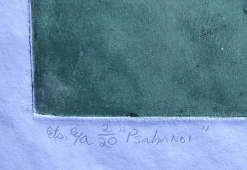 Original unframed etch  e/a 2/20 `psalm nr1` by Gerrit van Schouwenburg as per photos