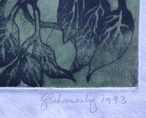 Original unframed etch  e/a 2/20 `psalm nr1` by Gerrit van Schouwenburg as per photos