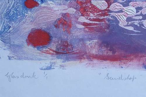 Original unframed glas print 1/1 `Sandshop` by Gerrit van Schouwenburg as per photos