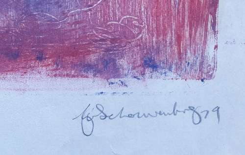 Original unframed glas print 1/1 `Sandshop` by Gerrit van Schouwenburg as per photos