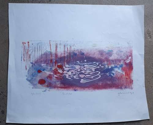 Original unframed glas print 1/1 `Sandshop` by Gerrit van Schouwenburg as per photos