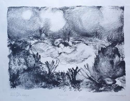 Original unframed litho artist proof `Duineveld` by Gerrit van Schouwenburg as per photos