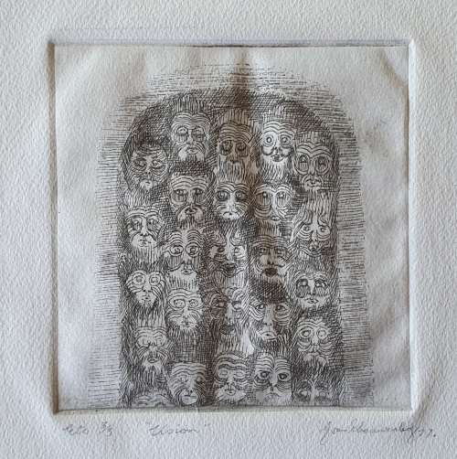 Original unframed etch 3/3 `Vision` by Gerrit van Schouwenburg as per photos