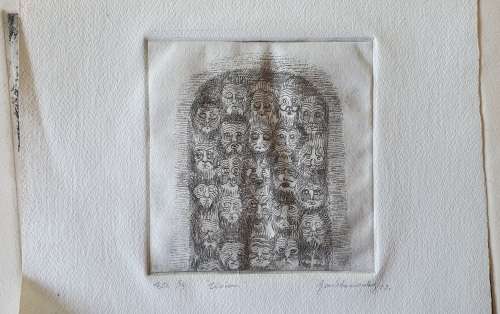 Original unframed etch 3/3 `Vision` by Gerrit van Schouwenburg as per photos