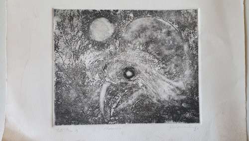 Original unframed etch 1/5 `Phoenix` by Gerrit van Schouwenburg as per photos