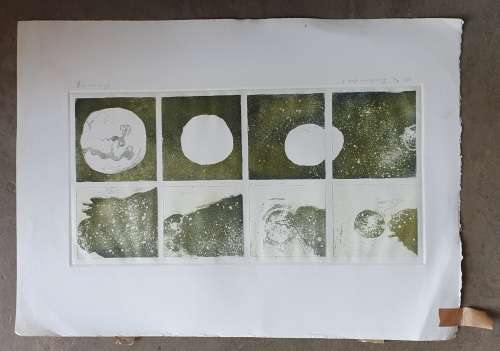 Original unframed etch e/a `Duisternis fase 1` by Gerrit van Schouwenburg as per photos