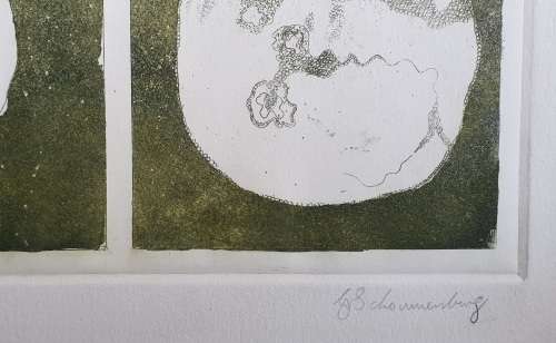 Original unframed etch e/a `Duisternis fase 1` by Gerrit van Schouwenburg as per photos