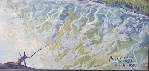 Oil painting by PHILLIP NEL (Valsriver near Kroonstad) as per photos