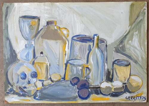 Unframed acryl painting by Gerrit van Schouwenburg as per photos