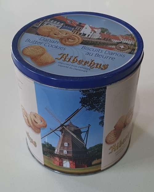 Large RIBERHUS Danish butter cookies tin as per photos