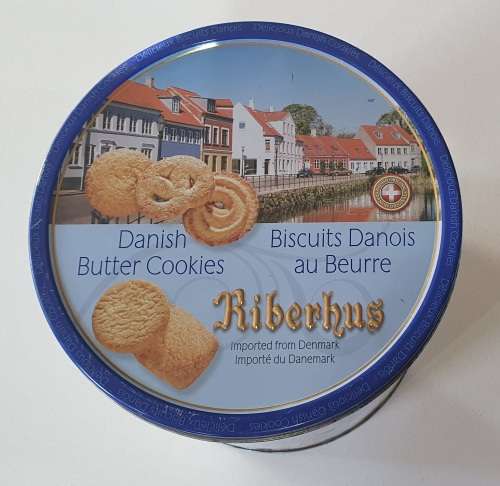Large RIBERHUS Danish butter cookies tin as per photos