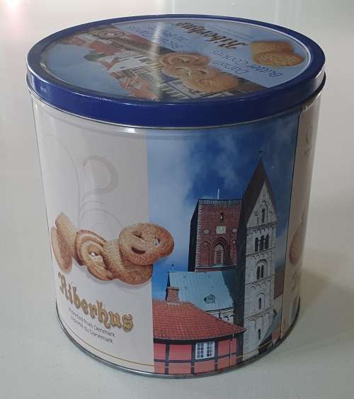Large RIBERHUS Danish butter cookies tin as per photos