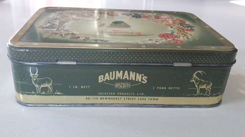Vintage BAUMANN`s biscuits tin as per photos