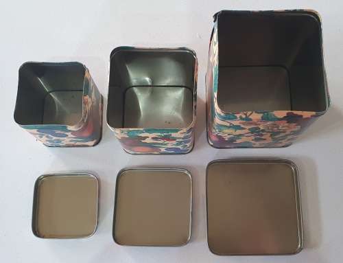3 Flower and fruit tins - one lot - as per photos