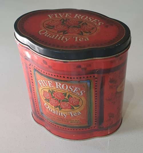 Five roses tea tin as per photos