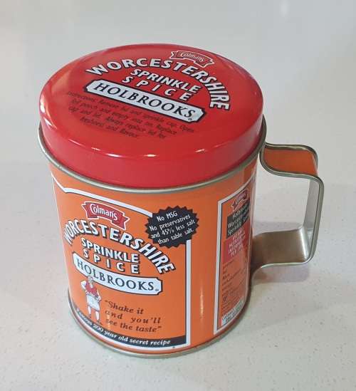 COLMAN`s Worcestershire sprinkle slice HOLBROOKS tin as per photos