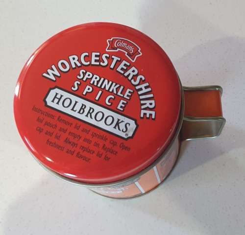 COLMAN`s Worcestershire sprinkle slice HOLBROOKS tin as per photos