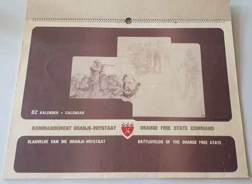 1982 calendar - Battlefields of the Oranje Free State as per photos