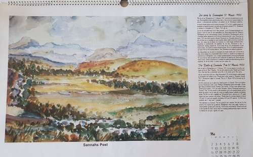 1982 calendar - Battlefields of the Oranje Free State as per photos