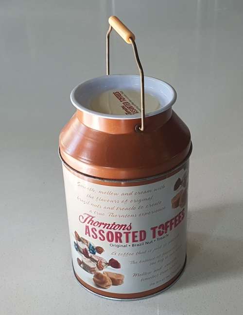 THORNTONS toffees tin as per photos