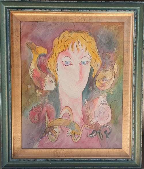 Original framed mixed medium painting by CONNIE DE LANGE