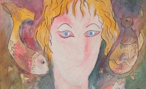 Original framed mixed medium painting by CONNIE DE LANGE