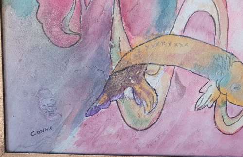 Original framed mixed medium painting by CONNIE DE LANGE