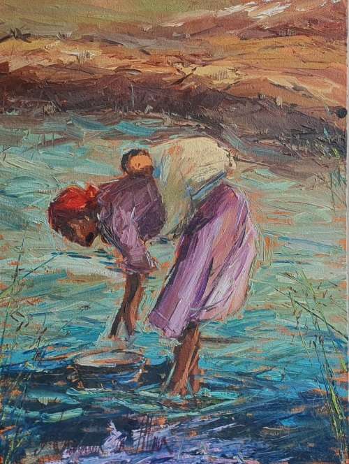 Original unframed oil painting by ANTOINETTE VAN DER MERWE