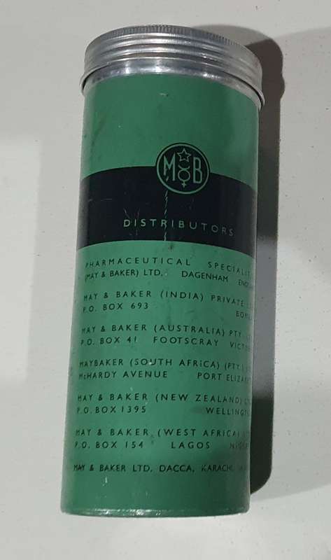 VINTAGE MAYBAKER SULPHADIAZINE tin as per photos