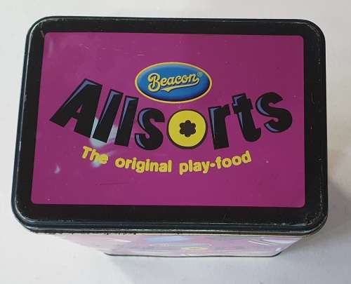 BEACON LIQUORICE ALLSORTS tin as per photos