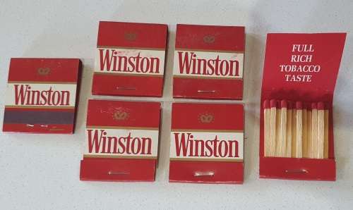 Set of 6 vintage WINSTON matchboxes as per photo