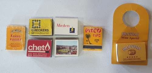 Set of 7 vintage matchboxes as per photo