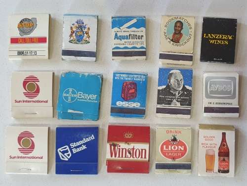 Set of 15 vintage matchboxes as per photo