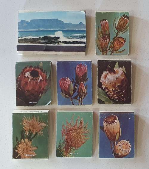 Set of 8 vintage matchboxes as per photo