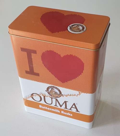 I Love OUMA Rusks tin as per photos