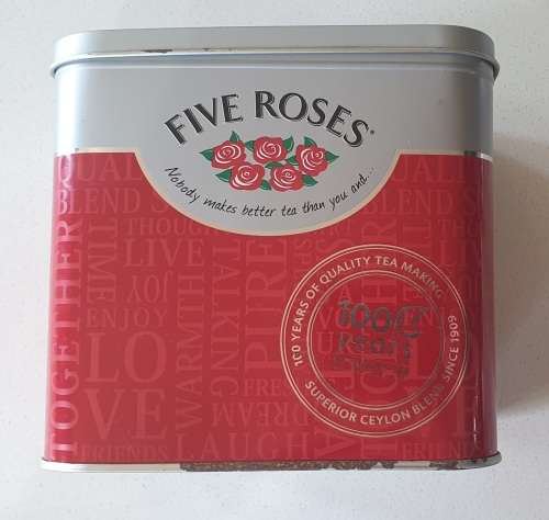 Five Roses tea tin as per photos