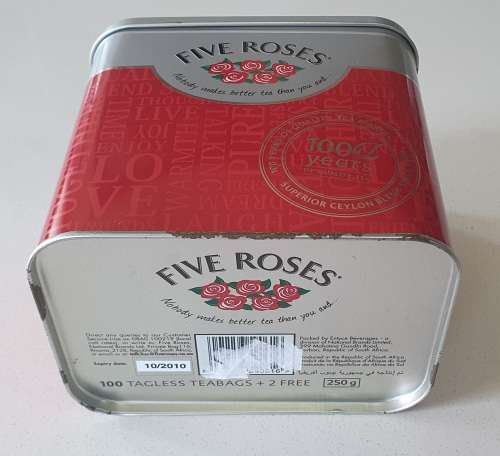 Five Roses tea tin as per photos