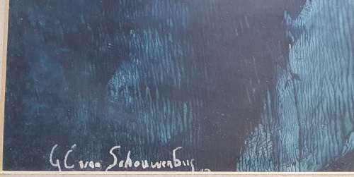 Original framed ocean landscape by Gerrit van Schouwenburg as per photos