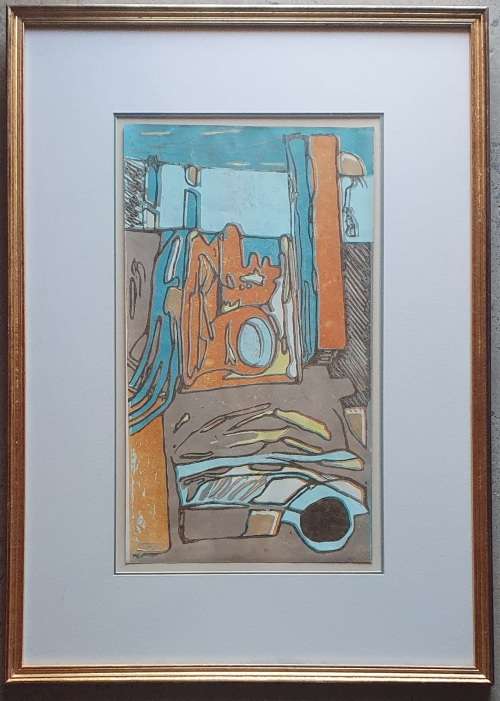 Original framed glass etch by Gerrit van Schouwenburg as per photos
