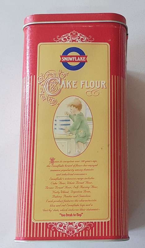 Snowflake Cake Flour tin as per photos