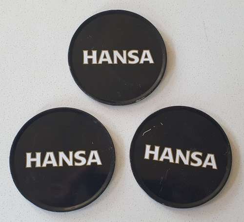 3 HANSA tin coasters as per photos