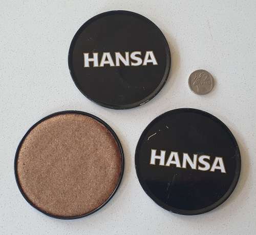 3 HANSA tin coasters as per photos