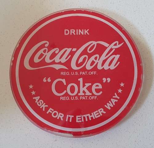 Coca Cola glass coaster as per photos