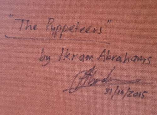 Original acryl painting by IKRAM ABRAHAMS - The Ruppeteers - as per photo