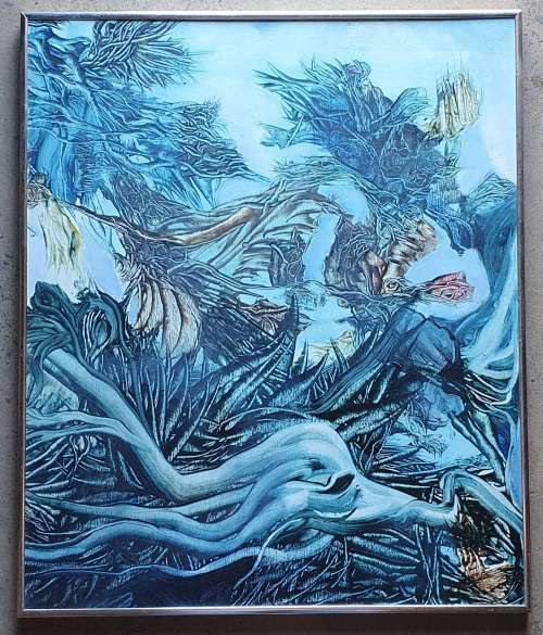 Original framed ocean landscape by Gerrit van Schouwenburg, not signed - as per photos