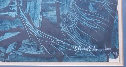 Original framed ocean landscape by Gerrit van Schouwenburg as per photos