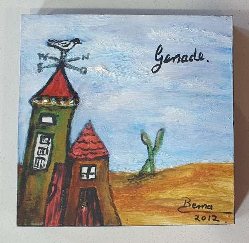 Unframed acrylic painting by BERNA