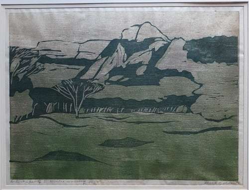 Framed etch by Alice Goldin