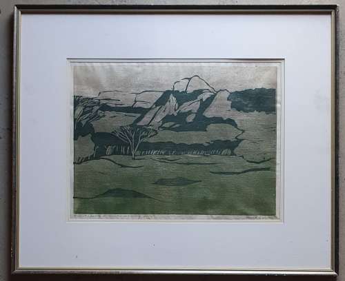 Framed etch by Alice Goldin
