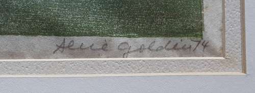 Framed etch by Alice Goldin